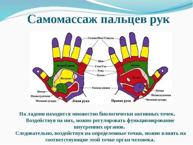 Какие пальцы на руке отвечают за какие органы человека схема