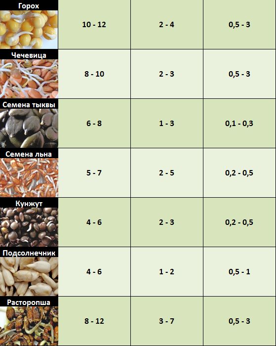 Сколько времени надо вымачивать. Таблица замачивания орехов и семян. Таблица проращивания семян. Таблица всхожести семян микрозелени. Замачивание семян для проращивания таблица.