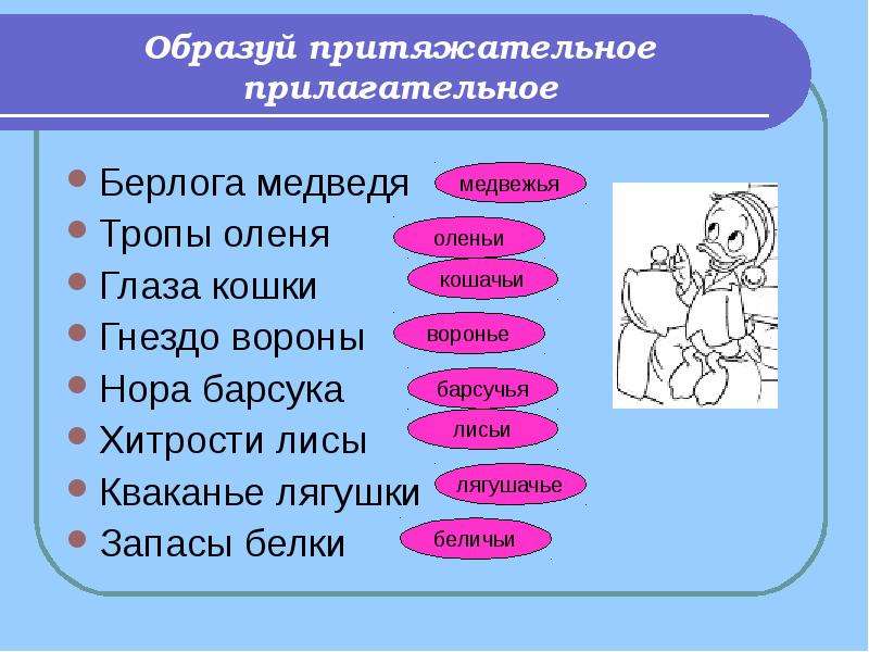 Смелый форма прилагательного. Притяжательные прилагательные. Примеры притяжательных прилагательных. Притягательные прилагательные. Образовать притяжательные прилагательные.