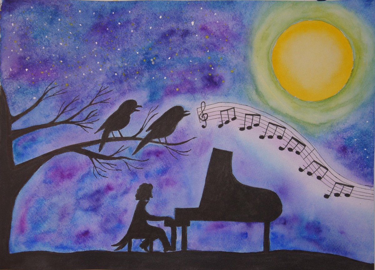 Рисунок к лунной сонате Бетховена